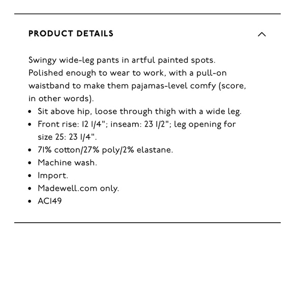 Madewell Huston Pull-on Crop Pants in Painted Spot - Picture 5 of 8